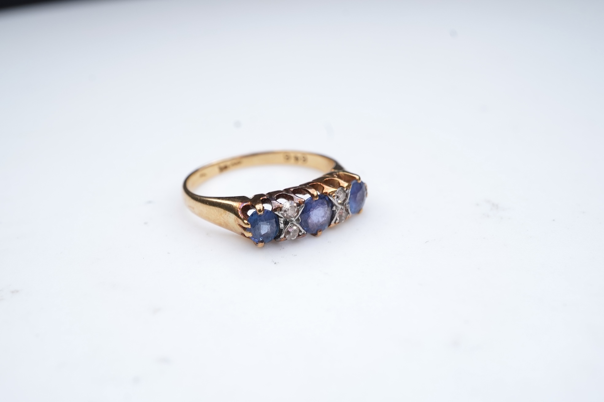 A sapphire and diamond ring
